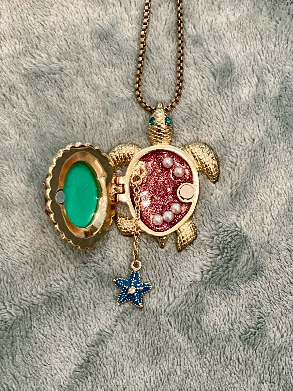 Betsey Johnson Turtle Pendant Necklace - Mint Green, White & Pink - Picture 7 of 14